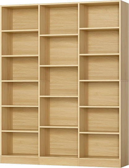 FACBOTALL Triple Wide Bookshelf, 6 Tier Large Bookshelf, Bookcase - Image 8