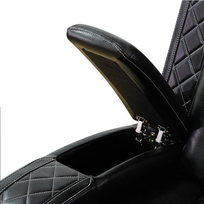 Power Recliner Chair with LED Lights, Leather Manual Recliner 1 Seat, Living - Image 6