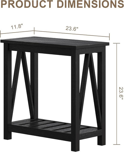 ChooChoo Farmhouse End Table, Narrow Side Table, Slim End Table - Image 3