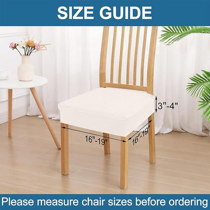 Smiry Waterproof Seat Covers for Dining Room Chairs Set of 8, Stretch Jacquard - Image 2