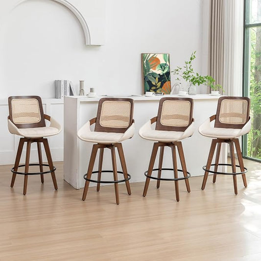 Set of 4 Mid Century Modern Counter Stools by KUNZENTLIVING