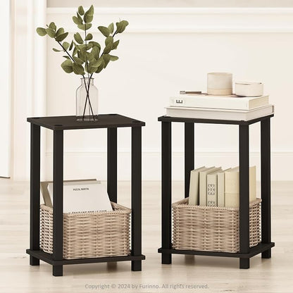 Furinno Simplistic Night Stand Set of 2, 2-Tier Small Nightstand - Image 4