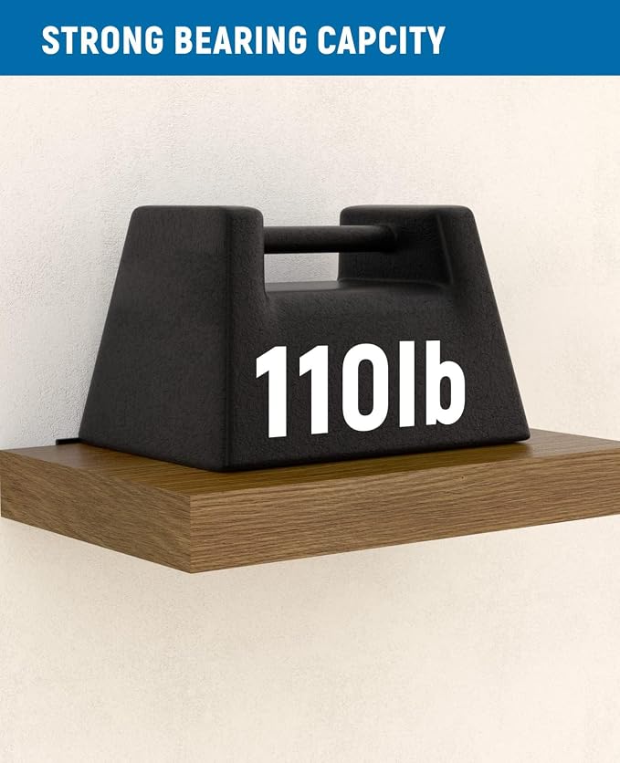 LEOPO Black 6-Pack 8 inch Floating Shelf Brackets, Hidden Shelf Bracket - Image 5