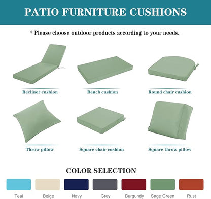 Chaise Lounge Cushion for Outdoor Furniture, Waterproof Fade and Tear Resistant - Image 9
