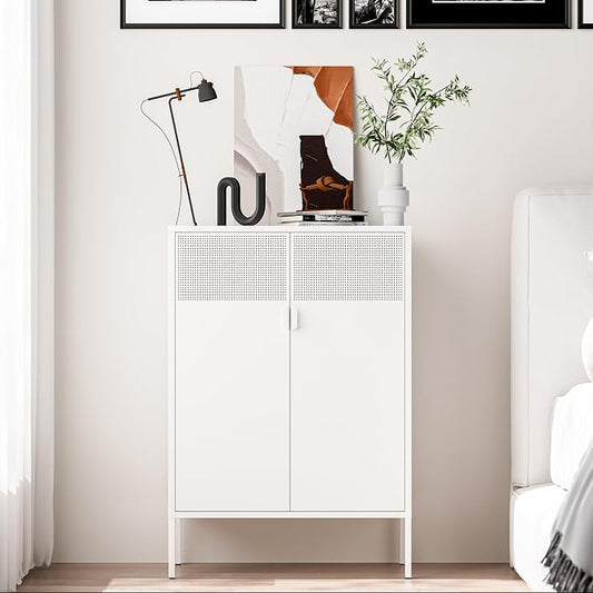 Washsemba 2 Mesh Door Metal Storage Cabinet by Washsemba