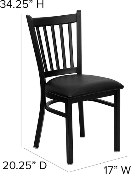 Flash Furniture HERCULES Series Black Vertical Back Metal Restaurant Chair - Image 3