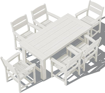 SERWALL Outdoor Dining Table Set, 67‘’ HDPE Patio Dining Set by SERWALL