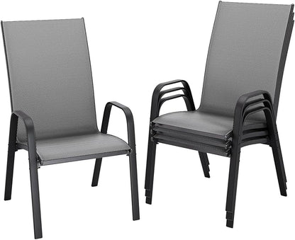 JEAREY Patio Dining Chairs Set of 4, Outdoor Stackable Dining Furniture Set by JEAREYOutdoorsCollection