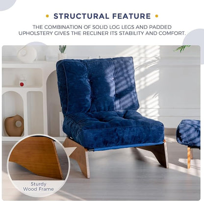 MAXYOYO Accent Chair with Ottoman Adjustable Backrest, Tufted Living Room Chair - Image 7