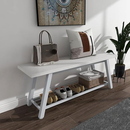 Oastreeful Industrial Entryway Bench Rustic Wood and Metal Storage Bench by GiftGoDirect
