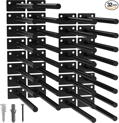 LEOPO Black 32-Pack 8 inch Floating Shelf Brackets, Hidden Shelf Bracket by FinestHomeDecor