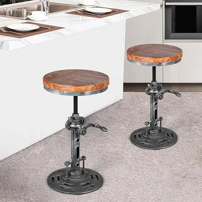 LOKKHAN American Antique Steampunk Deco Vintage Industrial Bar Cafe Stool - Image 2
