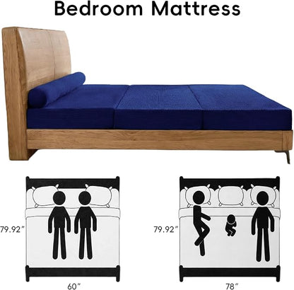 5-in-1 Convertible Sofa Bed, Corduroy Futon Couch Sleeper - Image 6