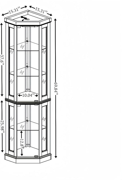 Glass Corner Display Cabinet - Image 2