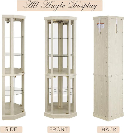 Corner Curio Cabinet, Light Bulb Inclued, Wine Bar China Cabinet - Image 7