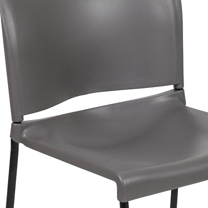 Flash Furniture HERCULES Series 880 lb. Capacity Gray Full Back Contoured Stack - Image 12