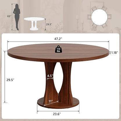 Einhomn 47.2-inch Round Dining Table, Kitchen Table - Image 2