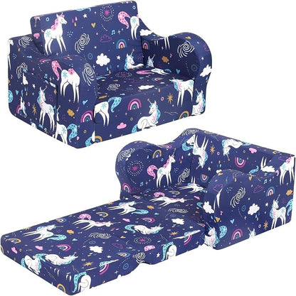 MOMCAYWEX Kids Sofa, 2-in-1 Flip-Out Foam Couch, Foldable Soft Play Lounge Chair by MOMCAYWEX