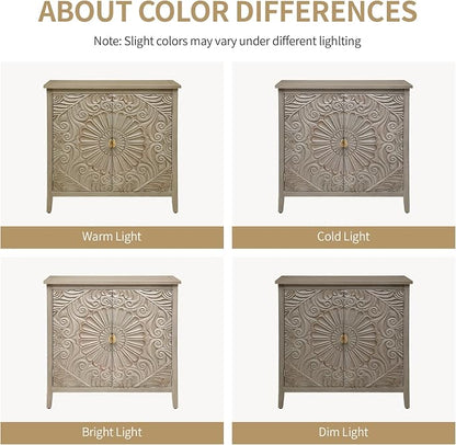 Vintage Accent Cabinet with Doors - Image 3