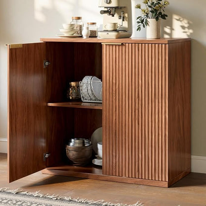 Evermagin 63" Walnut Buffet Cabinet - Image 5