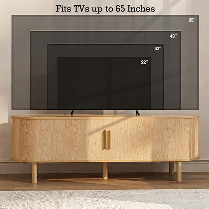 ZttRiee TV Stand for TVs up to 60 Inch, Entertainment Center - Image 4
