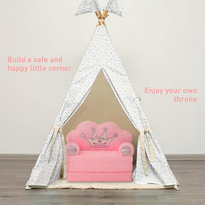 MOONBEEKI Toddler Chair Comfy，Foldable Princess Couch - Image 5