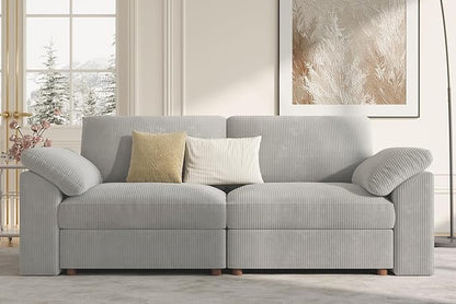 EASE MOOSE Comfty 2 Seat Couch, FSC Certified Modern Deep Seat Sectional Modular by EASEMOOSE