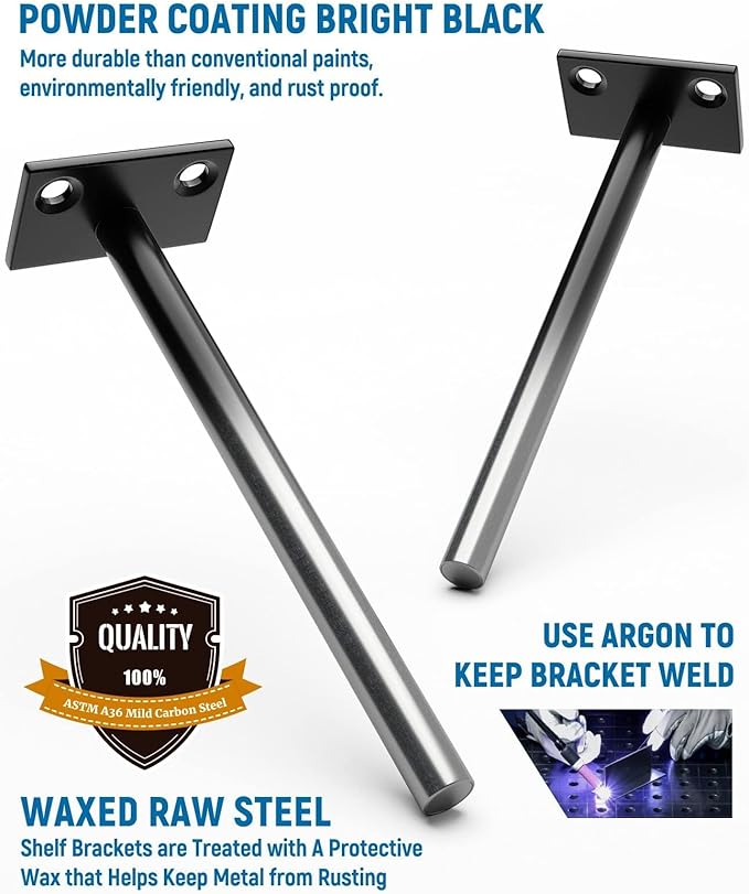 LEOPO 6-Pack 6 inch Floating Shelf Brackets, Hidden Shelf Bracket - Image 4