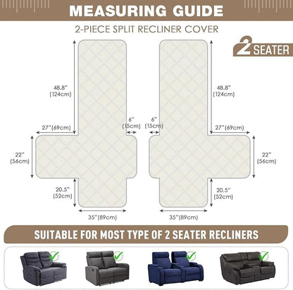 TAOCOCO 100% Waterproof Oversized Recliner Loveseat Cover, Non Slip Extra Wide - Image 2
