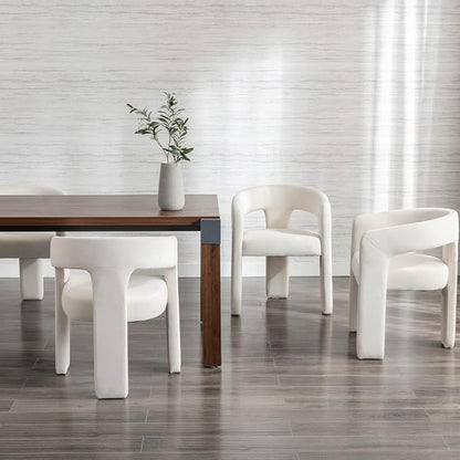 BESTANO Set of 6 Modern Velvet Fabric Upholstered Dining Chairs - Image 2