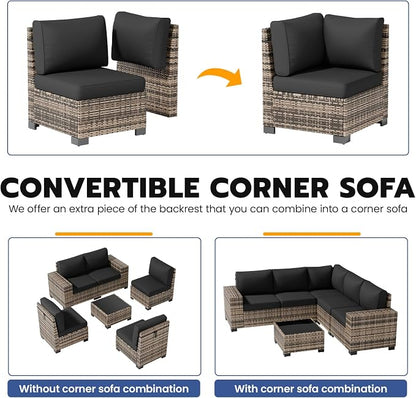 Patio Furniture Set, Wide Armrest Outdoor Furniture Set - Image 4