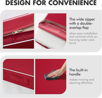 MIULEE Red Outdoor Seat Cushion 22x22 Inch Waterproof & 3 Year Fade Resistant - Image 7