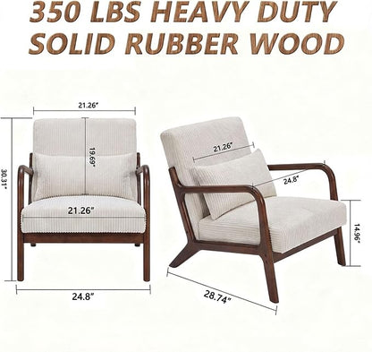 Set of 2 Mid Century Modern Accent Chair - Image 2