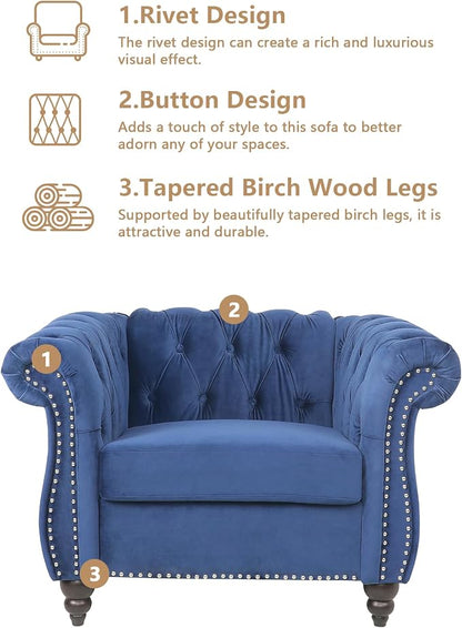 QHITTY 2 Piece Living Room Set, Sectional Chesterfield Sofa Chair Contemporary - Image 4