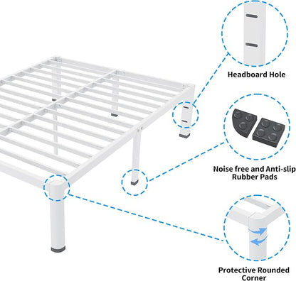 ROIL 14 Inch White California King Bed Frame - Image 5