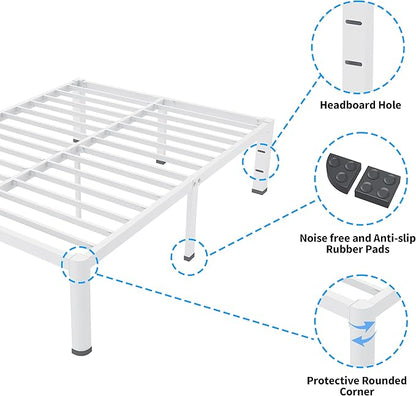 ROIL 14 Inch White Queen Bed Frame - Image 5