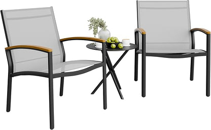 Shintenchi 3 Pieces Patio Bistro Sets, Outdoor Textilene Fabric Conversation by Shintenchi%7CFurnitureMadeforRealLife