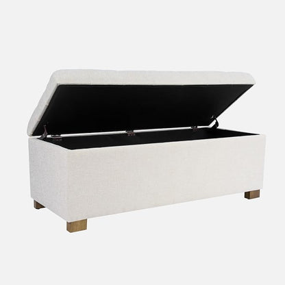Homepop Home Decor | Upholstered Large Tufted Ottoman Storage Bench | Ottoman - Image 9