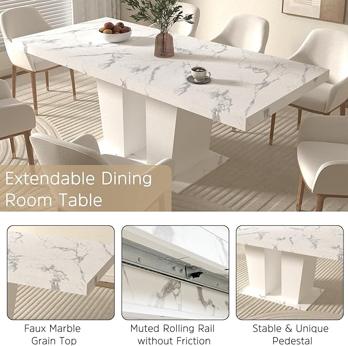 Henf 63"-79" Extendable Dining Room Table and Chairs Set - Image 6