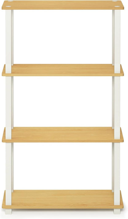 Furinno TURN-S-TUBE Storage Shelves, 4-Tier Book Shelf, Corner Shelf, Toolless - Image 4