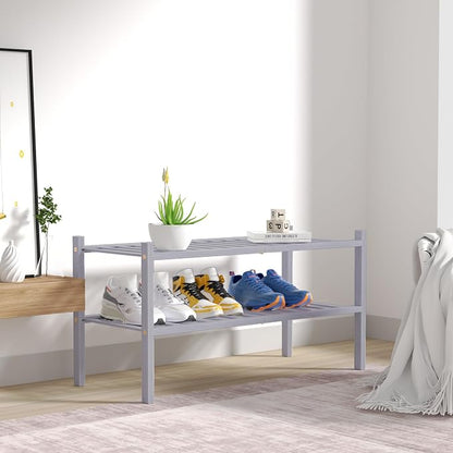 ROMGUAR CRAFT 2 Tier Bamboo Shoe Rack - Image 7
