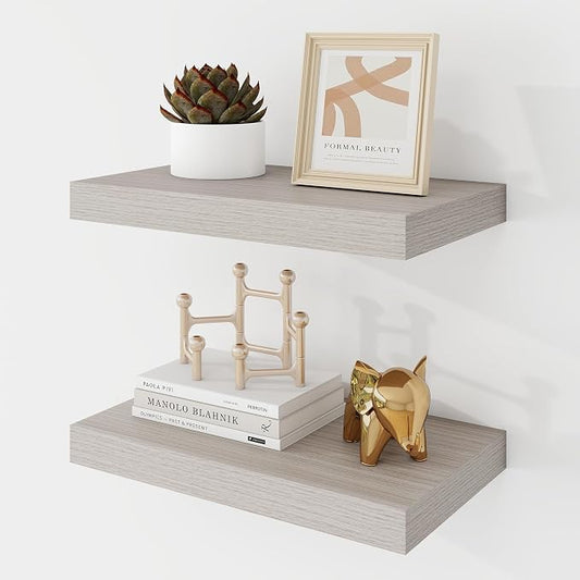 Acovy 16 Inch Floating Shelves, 9.3" Deep Floating Shelf Wall Mounted, Rustic by Acovy