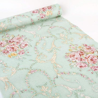 Vintage Floral Self Adhesive Wall Paper Shelf Liner Funitures Dresser Drawer - Image 2