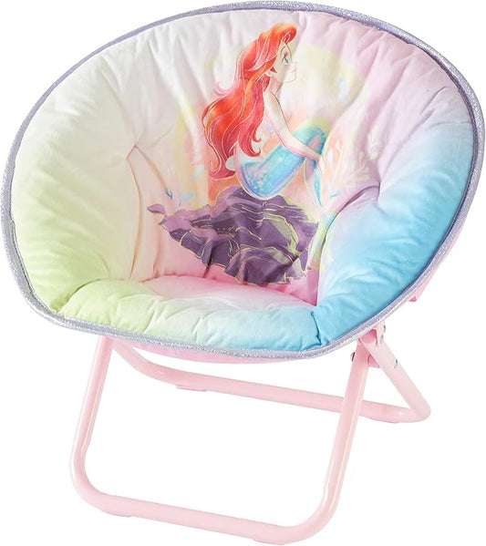 Disney Little Mermaid Toddler Saucer Chair, 19” Folding Kids Chair by IdeaNuovaCharacterShop