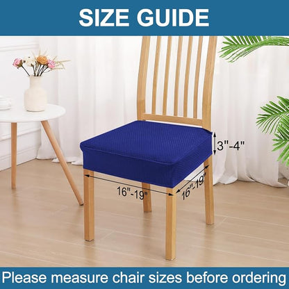 Smiry Waterproof Seat Covers for Dining Room Chairs Set of 4, Stretch Jacquard - Image 2