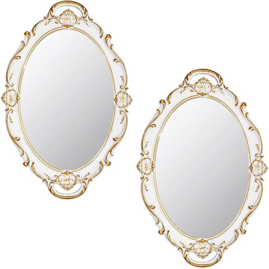 Eaoundm 14.5 x 10 inchs Oval Antique Decorative Wall Mirror Vintage Hanging by Eaoundm