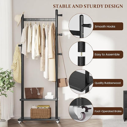 Taitiy Coat Rack Freestanding Clothing Rack - Image 5