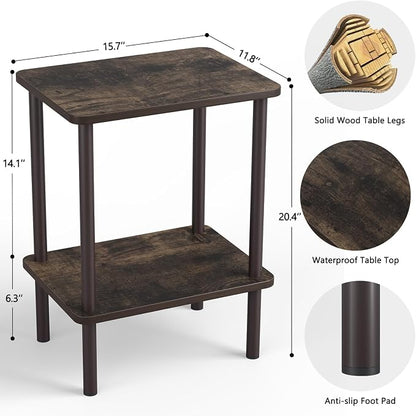 Apicizon 2 Tier End Table Set of 2, Small Side Table - Image 2