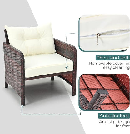 Pamapic 5 Pieces Patio Furniture Set, Rattan Balcony Furniture - Image 4