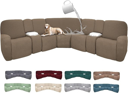 100% Waterproof Sectional Recliner Couch Covers by ROFASVCO